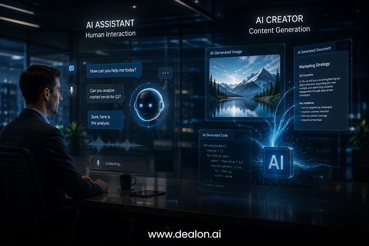 AI's roles as a conversational AI and a generative AI,